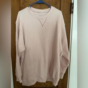 Aerie Light Pink waffle thermal top